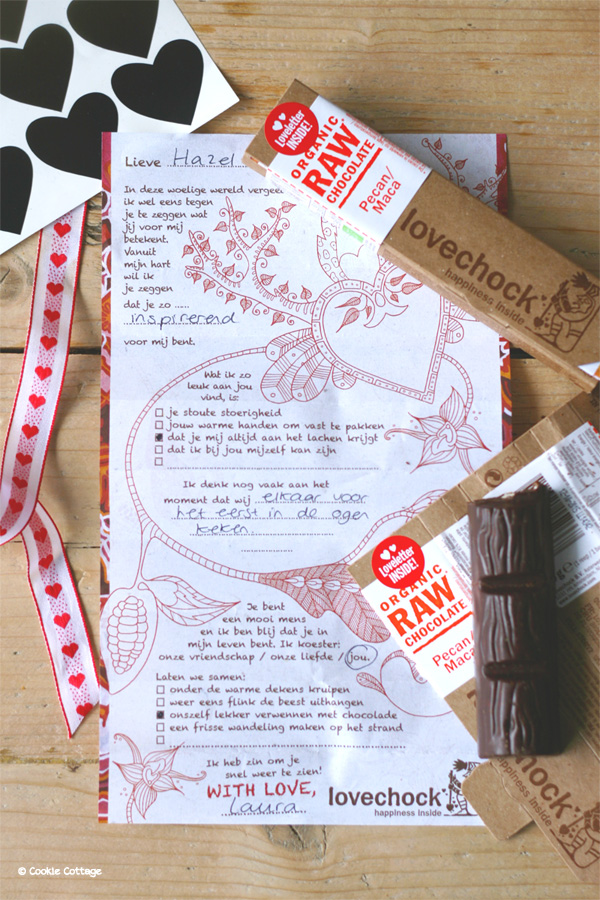 Lovechock chocoladereep met loveletter - lucky13th